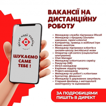 Актуальні вакансії на дистанційну роботу з 16 по 23 січня